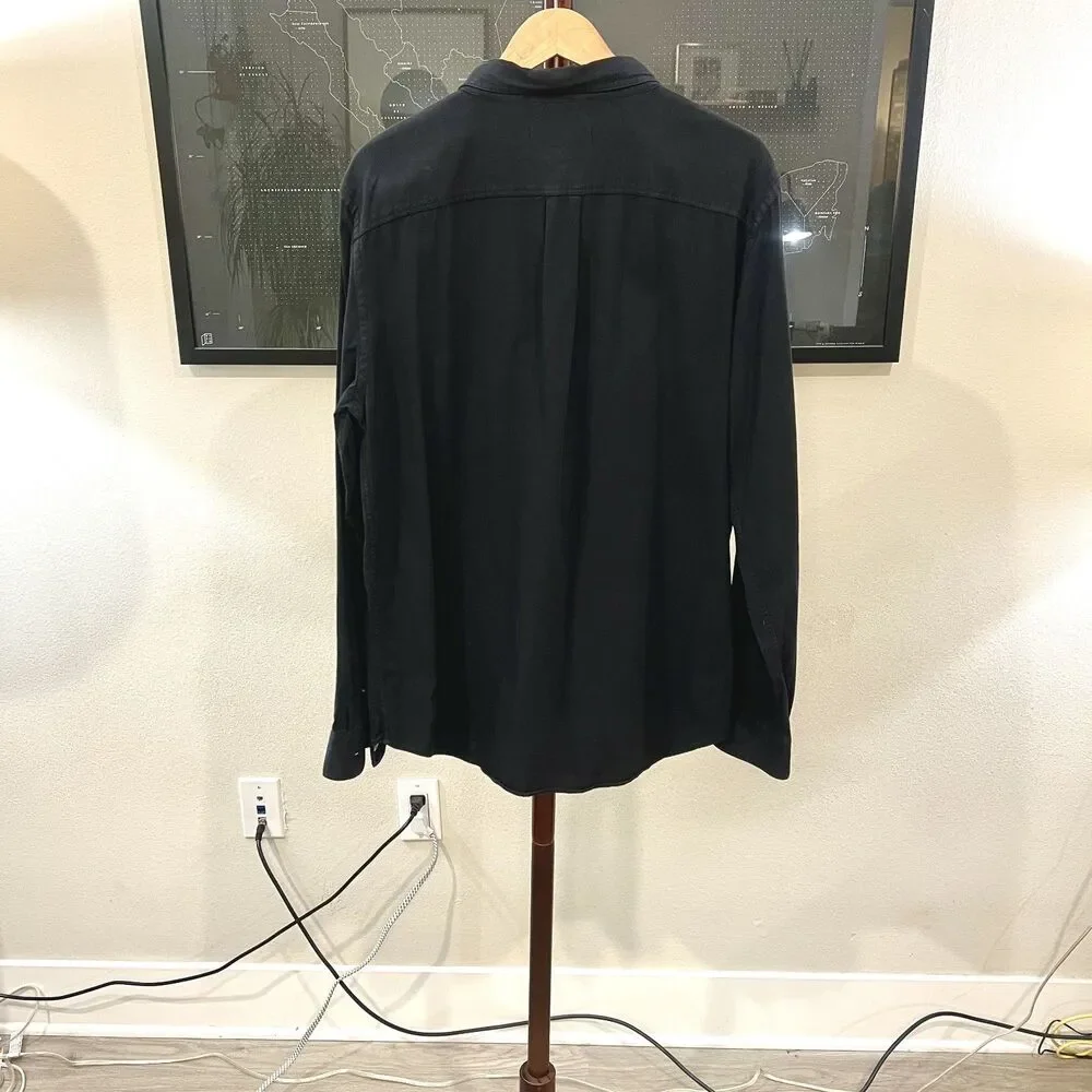 Buck Mason - LS Drape Twill Shirt - Black - Picture 2 of 6